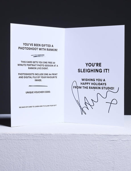 Hand Signed Rankin Holidays Card & RankinLive Photoshoot Session